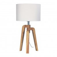 Oriel Lighting-LUND TABLE LAMP Scandi Inspired Timber Tripod Lamp with Shade